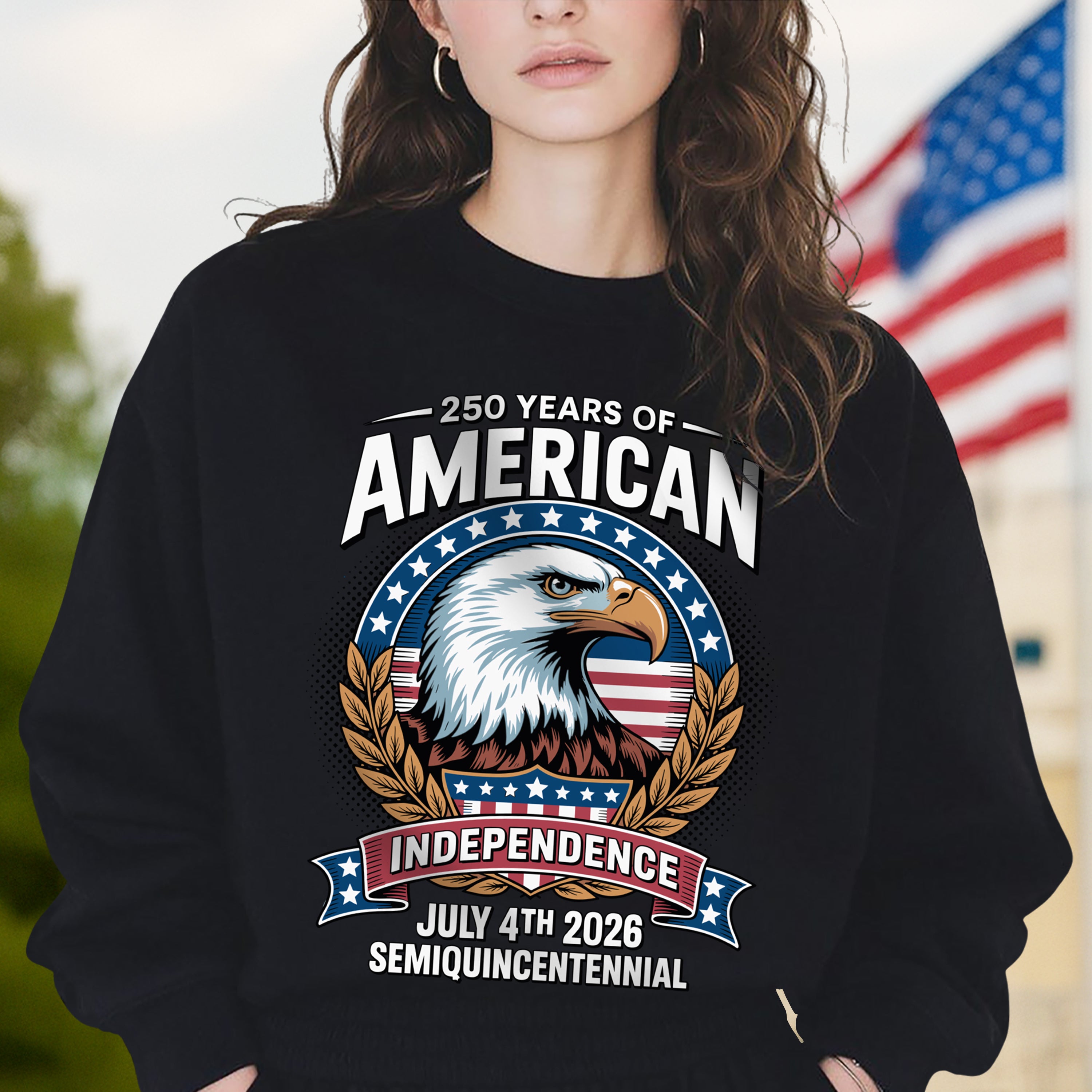 American 250 Years Independence Eagle - July 4th 2026 Dark Shirt LM32 895247 - Image 15