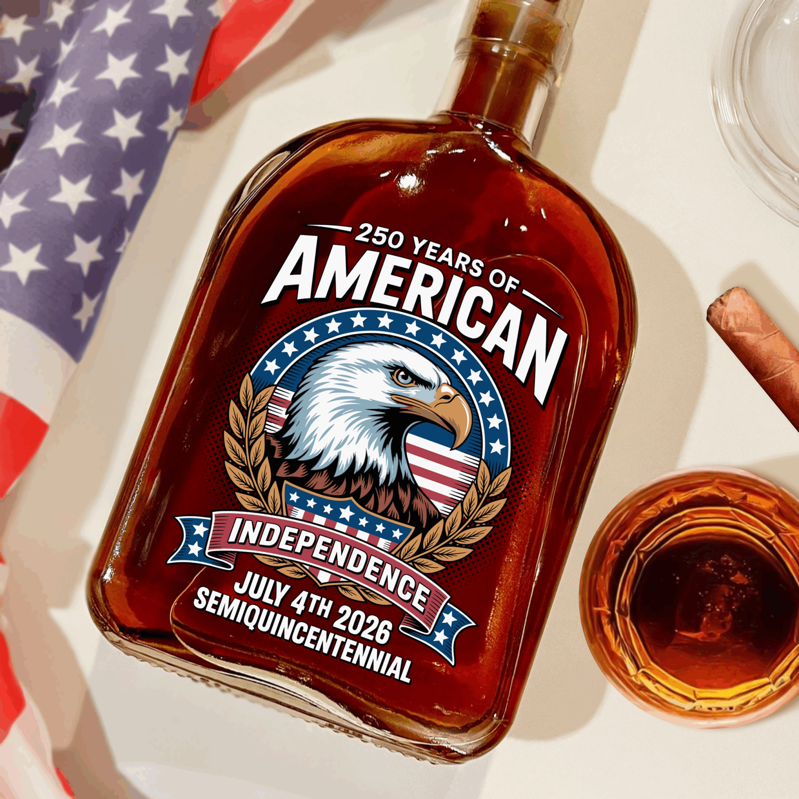 American 250 Years Independence Eagle - July 4th 2026 Whiskey Bottle LM32 895251 - Image 2