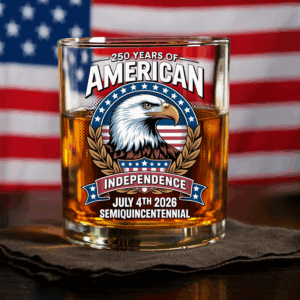 American 250 Years Independence Eagle - July 4th 2026 Whiskey Glass LM32 895253