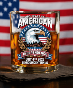 American 250 Years Independence Eagle - July 4th 2026 Whiskey Glass
