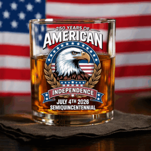 American 250 Years Independence Eagle - July 4th 2026 Whiskey Glass LM32 895253