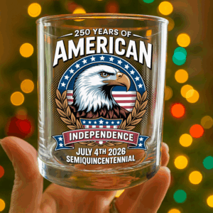 Alternative view of American 250 Years Independence Eagle - July 4th 2026 Whiskey Glass LM32 895253