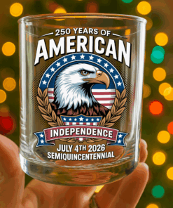 Alternative view of American 250 Years Independence Eagle - July 4th 2026 Whiskey Glass