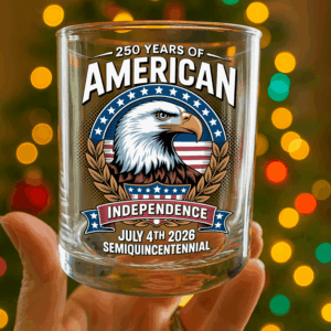 Alternative view of American 250 Years Independence Eagle - July 4th 2026 Whiskey Glass LM32 895253
