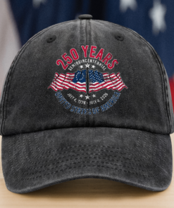 American 250 Years Semiquincentennial â€“ Patriotic Gift 2026 Washed Denim Baseball Cap