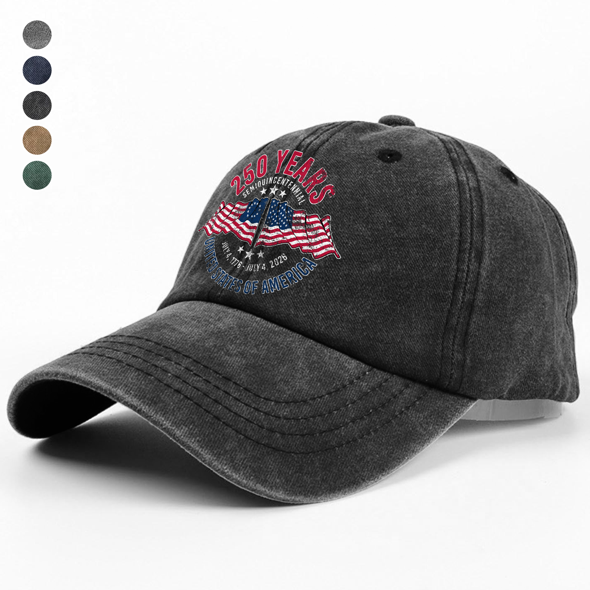American 250 Years Semiquincentennial – Patriotic Gift 2026 Washed Denim Baseball Cap LM32 895263 - Image 5