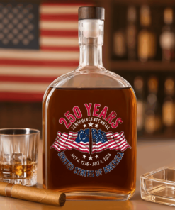 American 250 Years Semiquincentennial – Patriotic Gift 2026 Whiskey Bottle