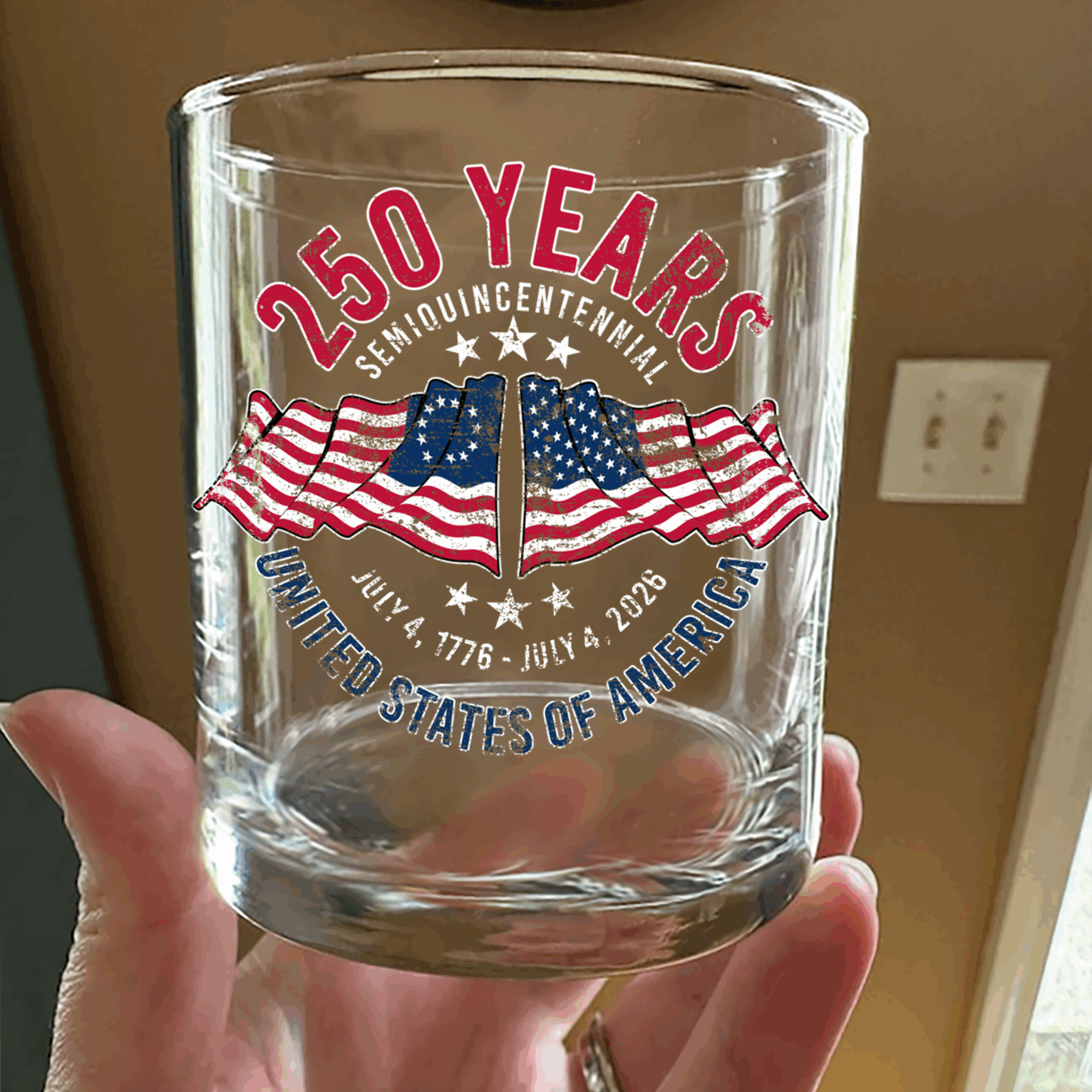 Alternative view of American 250 Years Semiquincentennial â€“ Patriotic Gift 2026 Whiskey Glass LM32 895269