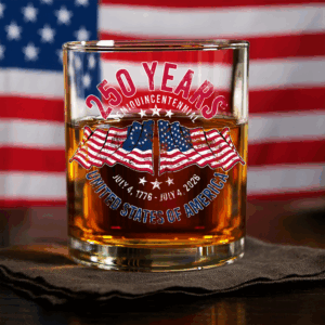 American 250 Years Semiquincentennial – Patriotic Gift 2026 Whiskey Glass LM32 895269