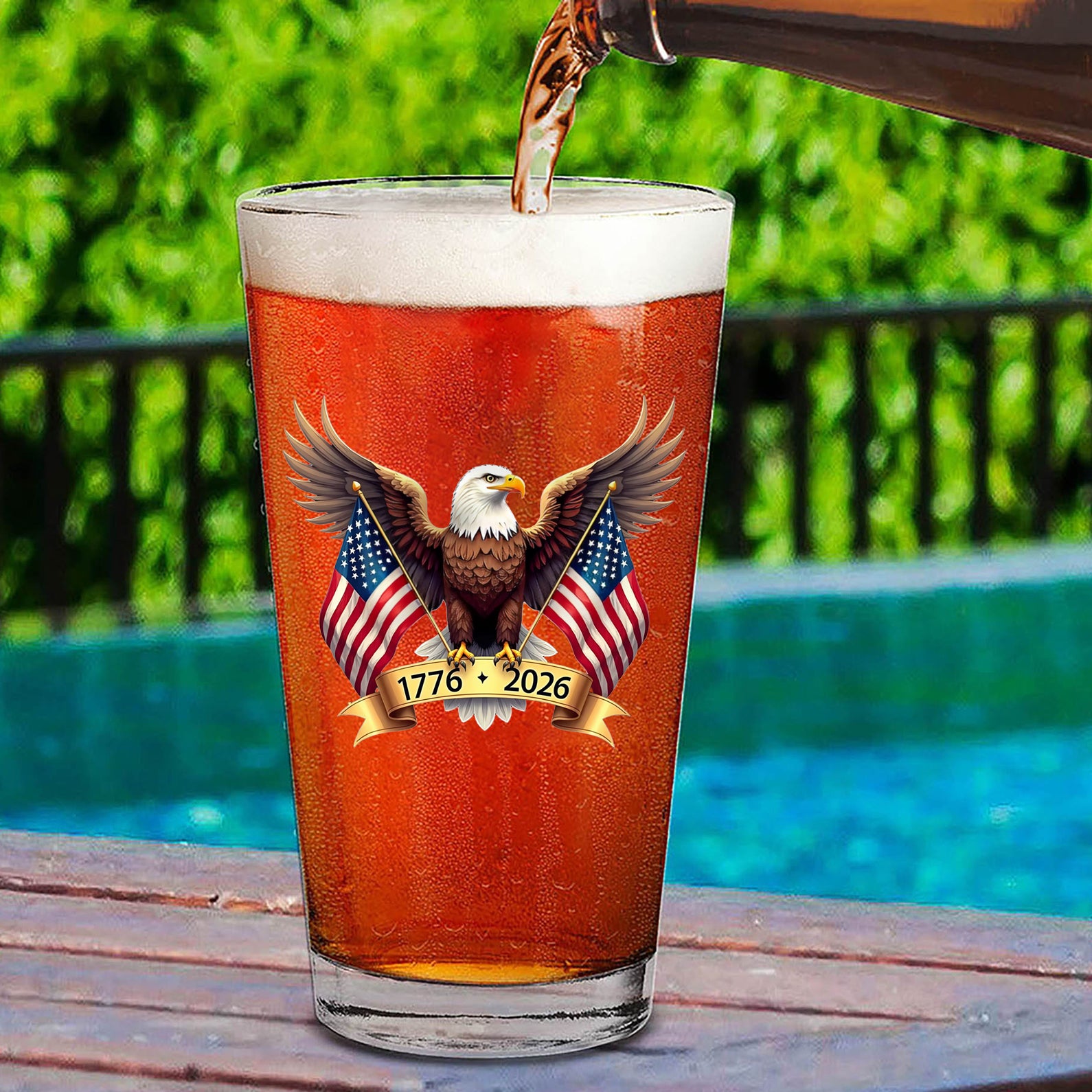 American Eagle and US Flag 250 Years Glass | Happy 250th Birthday USA | Patriotic 4th of July Glass | America Anniversary | Independence Day Whiskey Glass Beer Glass 682563 - Image 5
