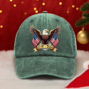 Alternative view of American Eagle and US Flag 250th Birthday USA Washed Denim Baseball Cap HO82 900356