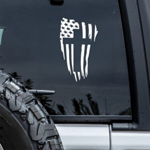 American Flag Christian Cross Car Window Decal Sticker HA75 898236