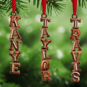 American Football Alphabet Acrylic Ornament, Personalized Christmas Gifts 02huta251025
