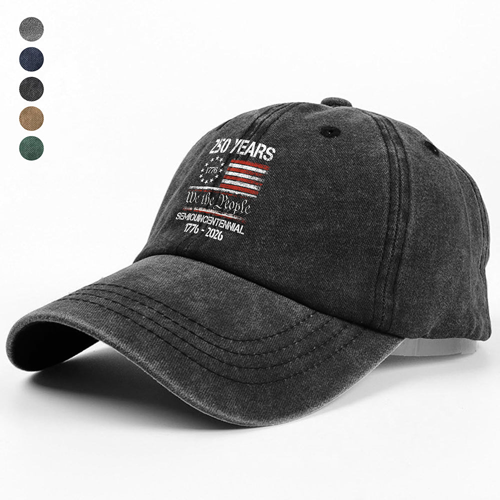 America’s 250th Anniversary United States Semiquincentennial Washed Denim Baseball Cap HO82 900344 - Image 4