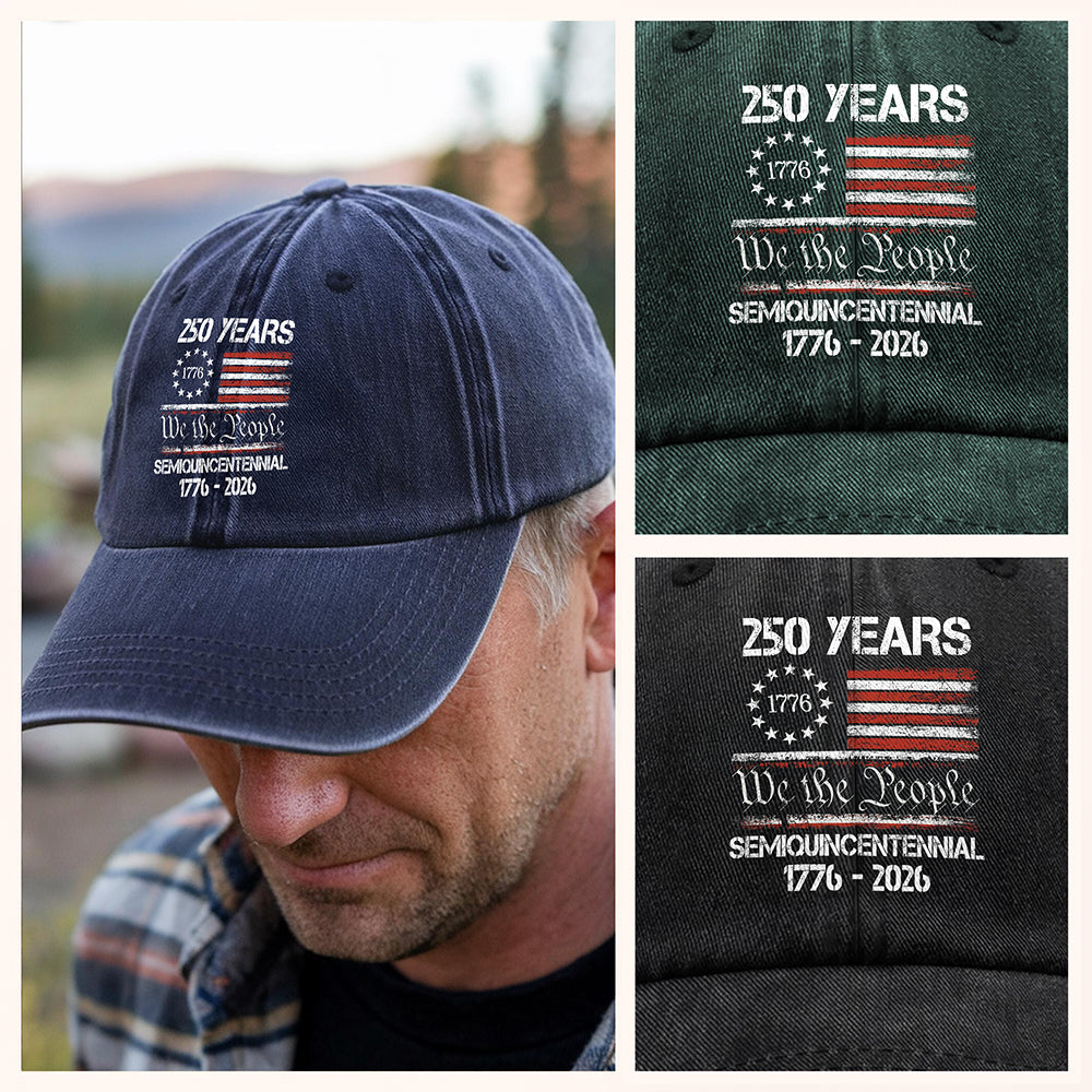 America’s 250th Anniversary United States Semiquincentennial Washed Denim Baseball Cap HO82 900344 - Image 5