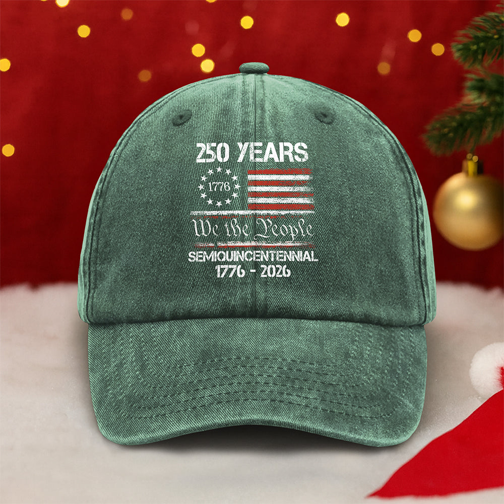 America’s 250th Anniversary United States Semiquincentennial Washed Denim Baseball Cap HO82 900344 - Image 3