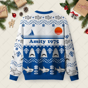 Alternative view of Amity 1975 Ugly Christmas Fuzzy Fleece Sweatshirt