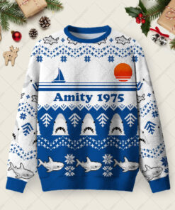Amity 1975 Ugly Christmas Fuzzy Fleece Sweatshirt
