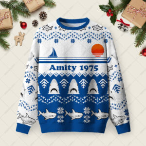 Amity 1975 Ugly Christmas Fuzzy Fleece Sweatshirt