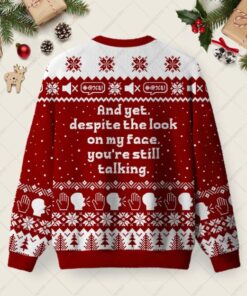 Alternative view of And Yet Despite The Look On My Face Ugly Christmas Fuzzy Fleece Sweatshirt