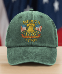 Alternative view of Anniversary Liberty Bell Embroidered Effect Baseball Cap America 250th Anniversary Washed Denim Baseball Cap