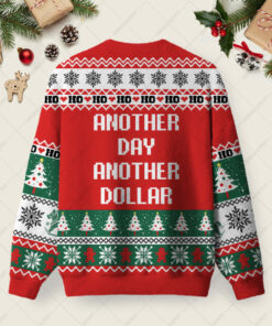 Alternative view of Another Day Another Dollar Ugly Christmas Fuzzy Fleece Sweatshirt