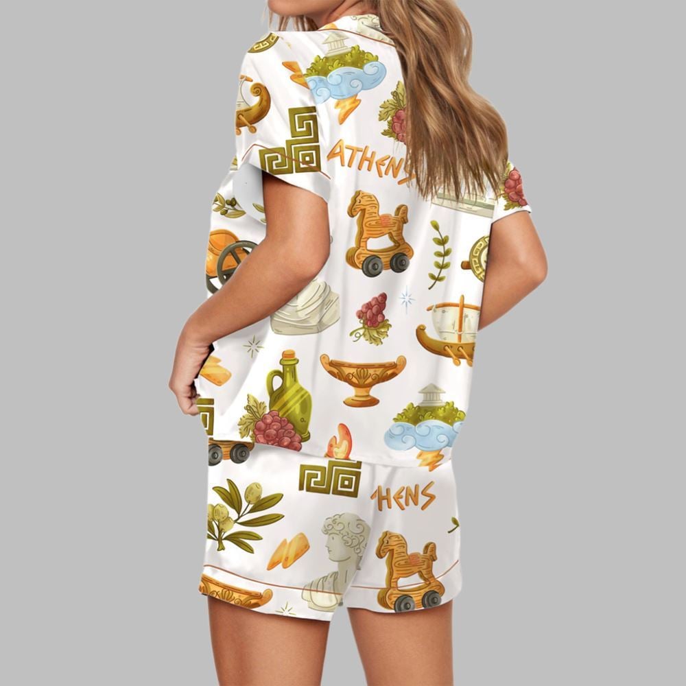 Antique Greece Pajama Set For Women - Image 2