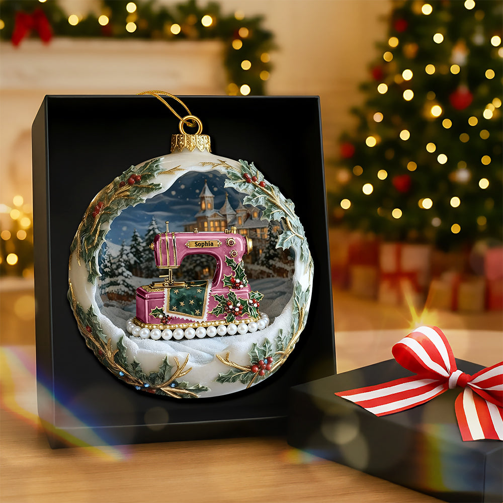 Antique Sewing Machine Ornament - Personalized Gifts For Sewing Lovers 06QHQN041125 - Image 3