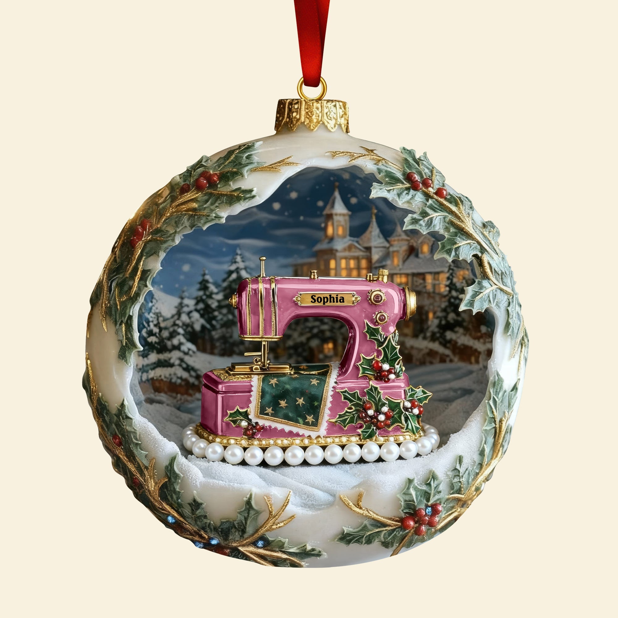 Antique Sewing Machine Ornament - Personalized Gifts For Sewing Lovers 06QHQN041125 - Image 4