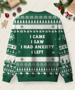 Alternative view of Anxiety Ugly Christmas Fuzzy Fleece Sweatshirt