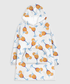 Aperol Spritz Trio Watercolor Flannel Blanket Hoodie