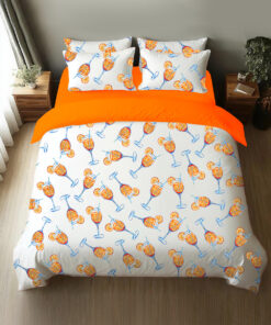 Aperol Spritz Trio Watercolor Four-Piece Bedding Set
