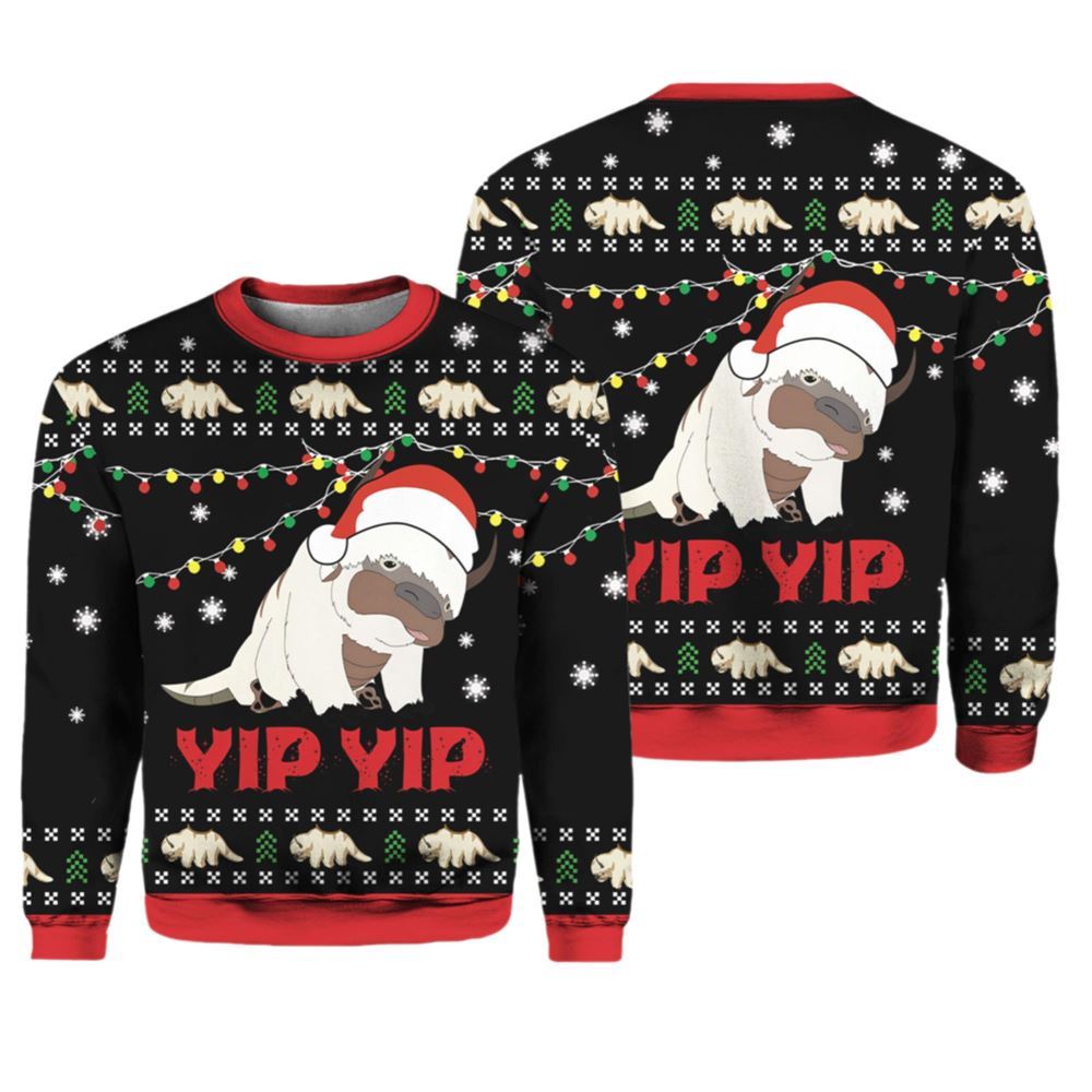 Alternative view of Appa Sky Bison yip yip Ugly Christmas Sweater - Grishko.com