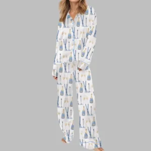 Alternative view of Apres Ski Champagne Satin Pajama Set