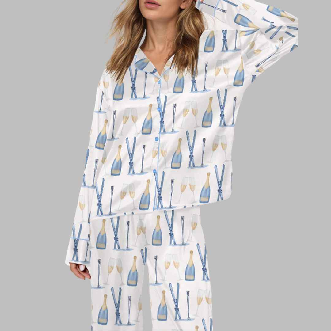 Apres Ski Champagne Satin Pajama Set