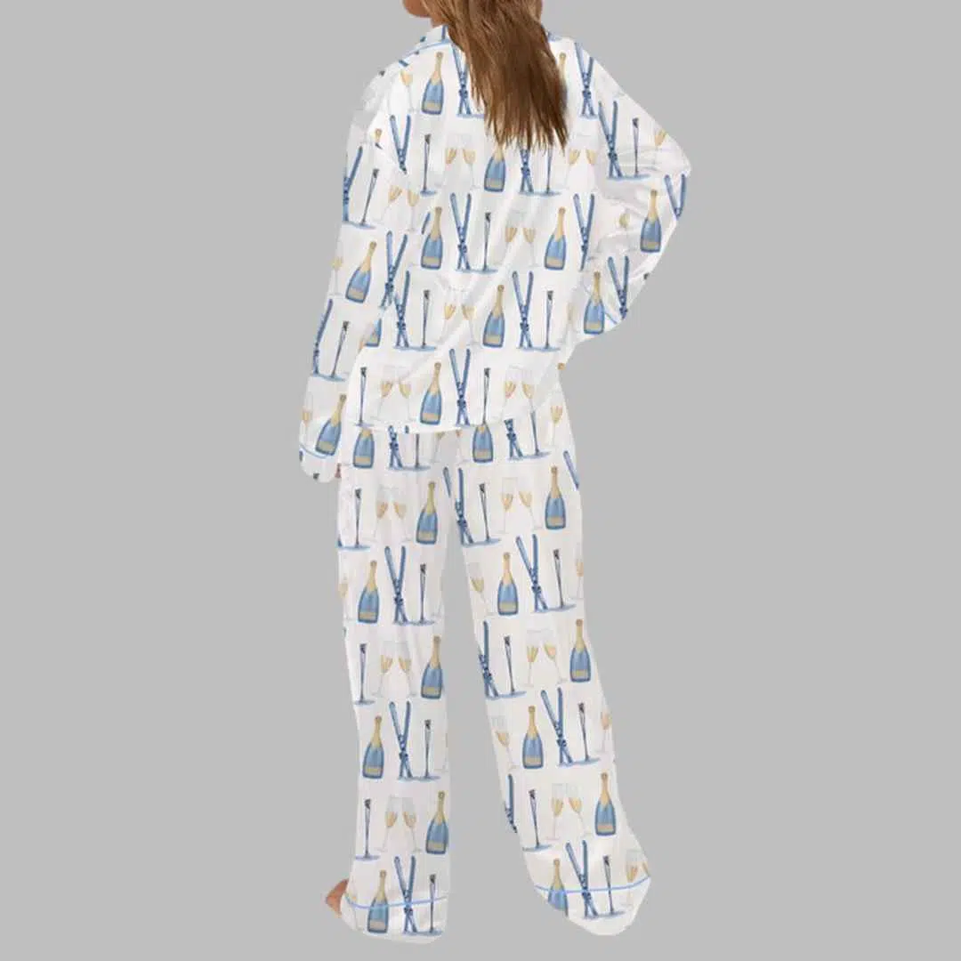 Apres Ski Champagne Satin Pajama Set - Image 3