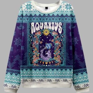 Aquarius Spirit Zodiac Ugly Christmas Sweater - gullprint.com