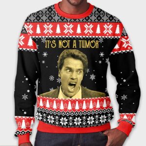 Alternative view of Arnold Schwarzenegger Kindergarten Cop It's Not A Tumor Ugly Christmas Sweater