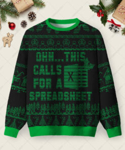 Ascii-Spreadsheet Ugly Christmas Fuzzy Fleece Sweatshirt