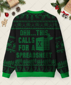 Alternative view of Ascii-Spreadsheet Ugly Christmas Fuzzy Fleece Sweatshirt