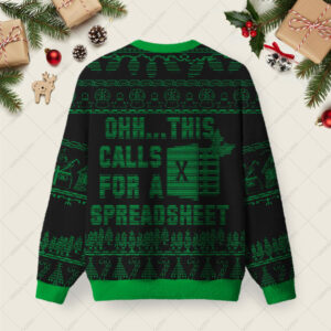 Alternative view of Ascii-Spreadsheet Ugly Christmas Fuzzy Fleece Sweatshirt
