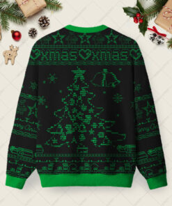 Alternative view of Ascii Tree Ugly Christmas Fuzzy Fleece Sweatshirt