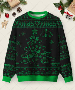 Ascii Tree Ugly Christmas Fuzzy Fleece Sweatshirt