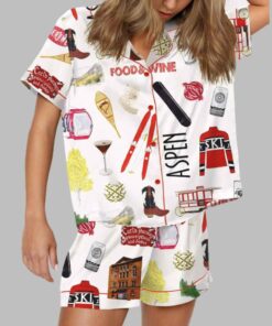 Aspen Skiing Satin Pajama Set