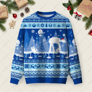 AT Snow Walker Christmas Ugly Christmas Fuzzy Fleece Sweatshirt