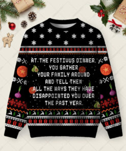 At The Festivus Dinner Ugly Christmas Fuzzy Fleece Sweatshirt