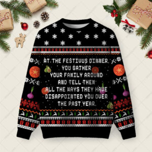 At The Festivus Dinner Ugly Christmas Fuzzy Fleece Sweatshirt