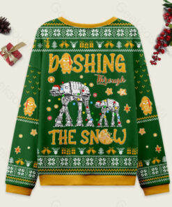 Alternative view of AT Walker Dashing Through The Snow Green Ugly Christmas Fuzzy Fleece Sweatshirt