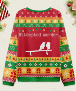 Alternative view of Attempted Murder Ugly Christmas Fuzzy Fleece Sweatshirt