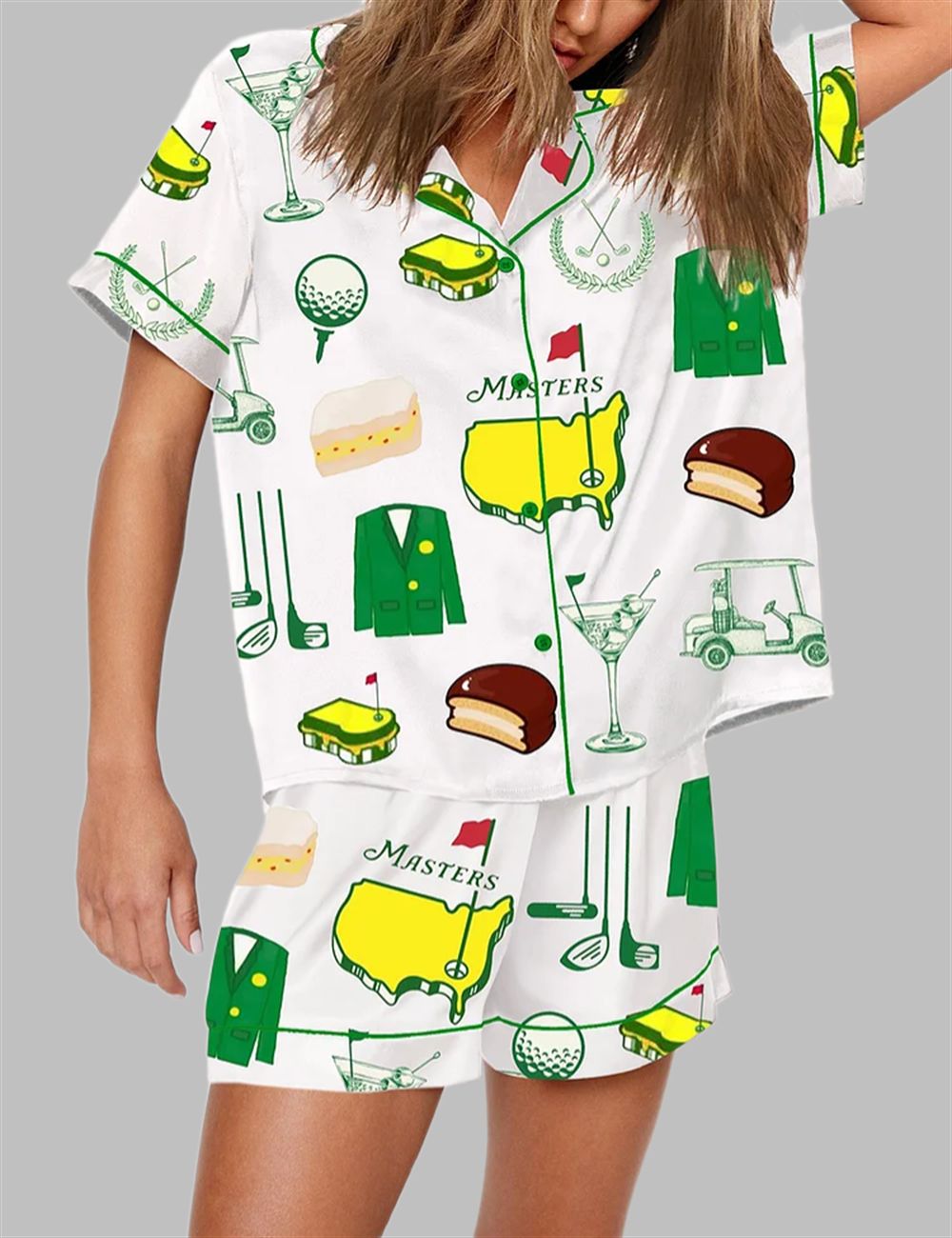 Augusta Masters Golf Tournament Golf Print Pajama Set - Image 2